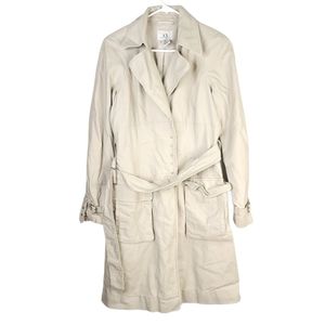 Armani Exchange belted cotton natural trenchcoat